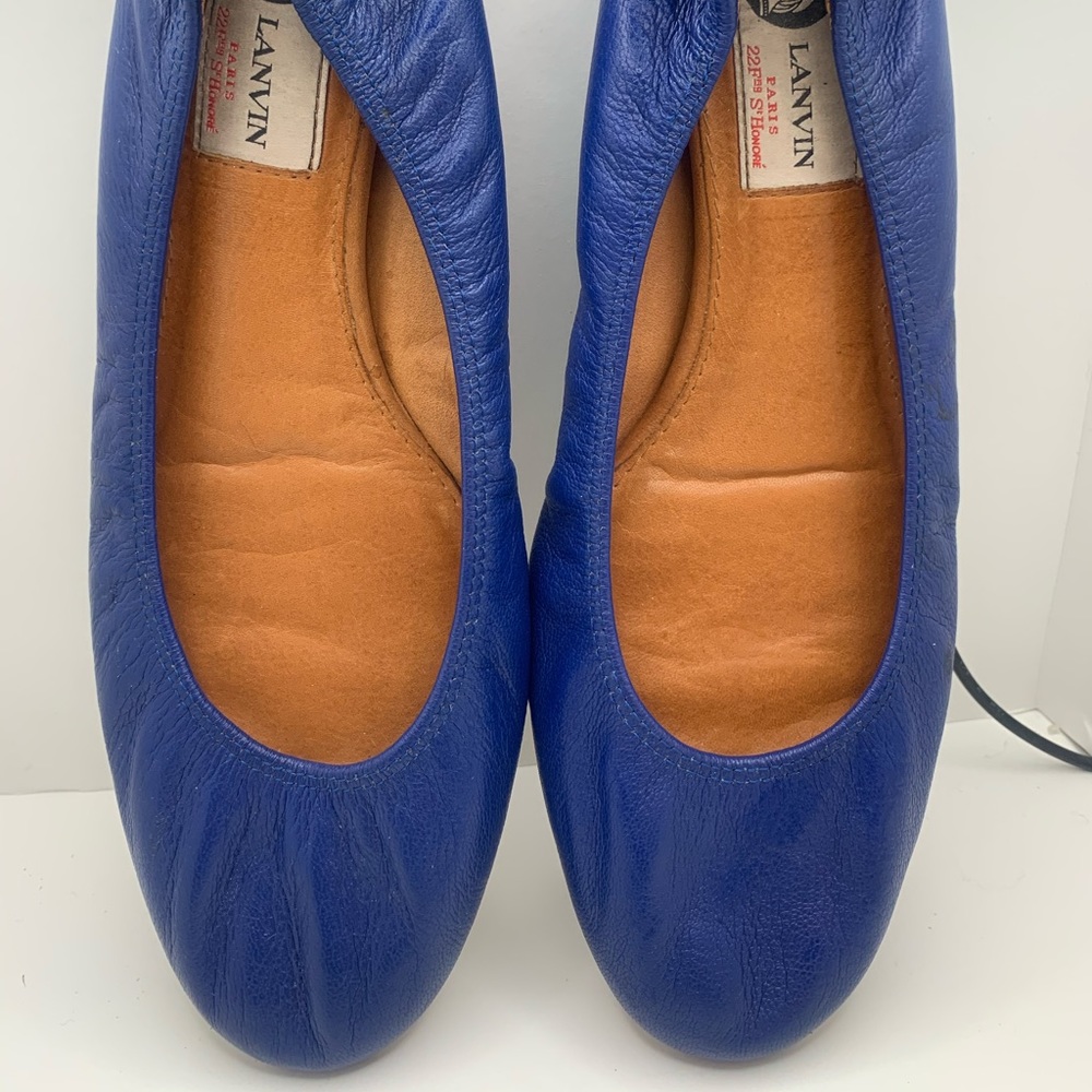 Lanvin Blue Leather Ballerina Flats - Used shoes